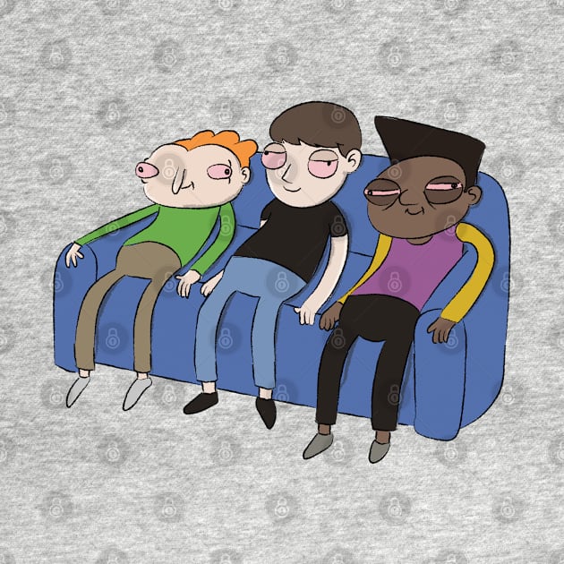 Funny 3 Stoner Guys Chillin' on the Couch by ahstud 